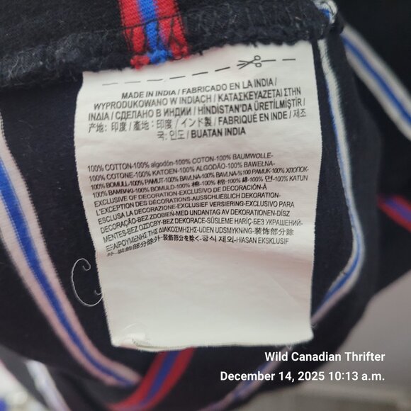 Vans X-Large Black Striped Cotton T-Shirt Short Sleeve Casual Skate Tee - Picture 4 of 7